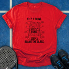 Serve, Panic, Blame Glass T-Shirt
