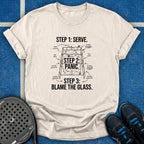 Serve, Panic, Blame Glass T-Shirt
