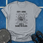 Serve, Panic, Blame Glass T-Shirt