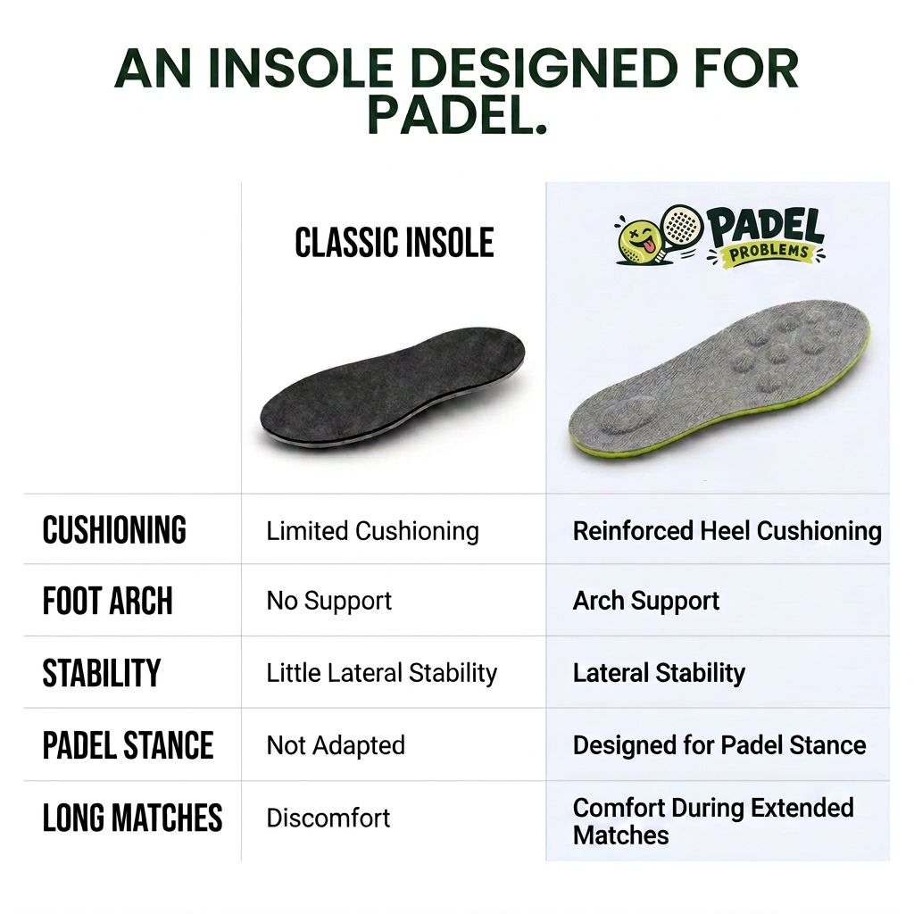 Classic insole vs Padel Problems padel insole comparison