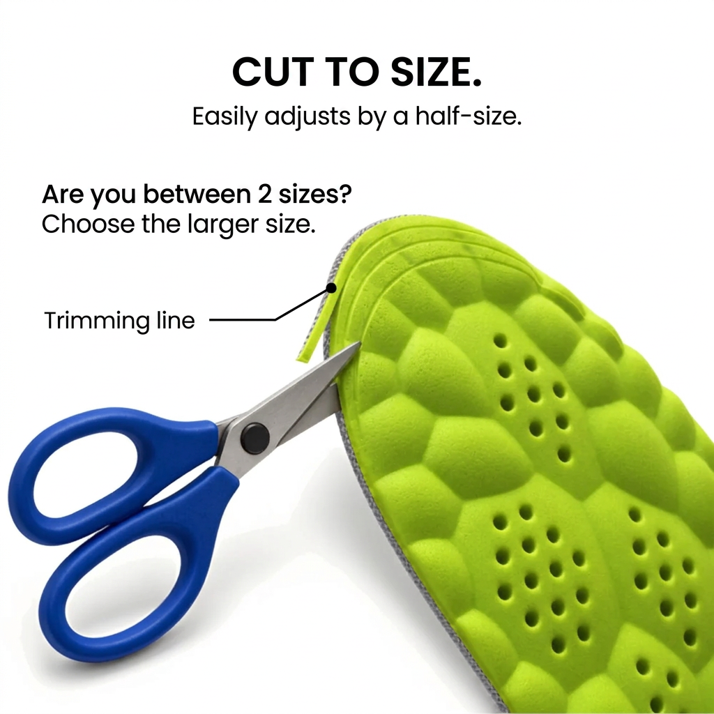 Trim the padel insole along the trimming line to fit your size