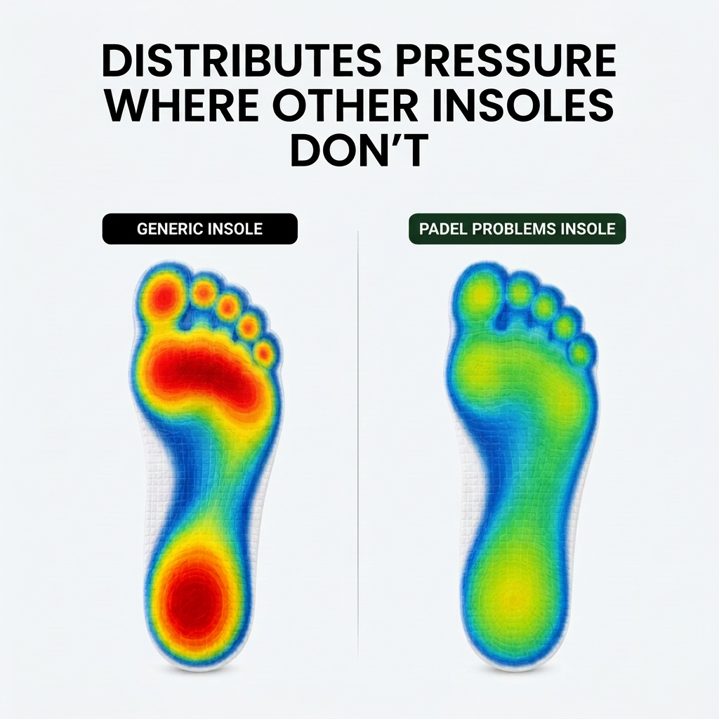Pressure map: generic insole vs Padel Problems padel insole